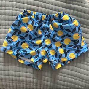 Summer Salt Boys Lemon Blue and Yellow Patterned Swim Trunks‎ 2t